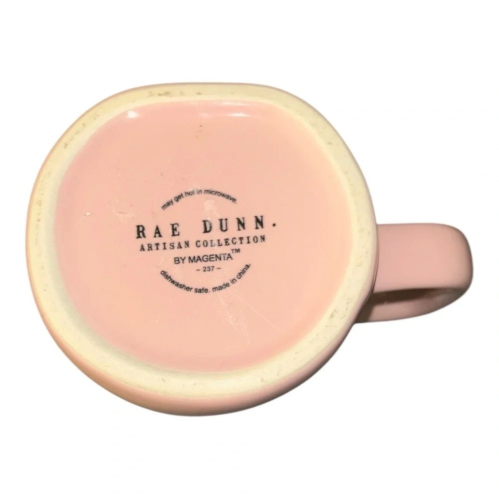 Rae‎ Dunn Pink Coffee Mug Stay Pawsitive Artisan Collection Cup